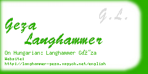 geza langhammer business card